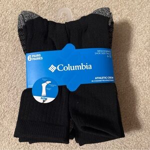 Columbia Men's Black and Gray Athletic Crew Socks - 6 Pack